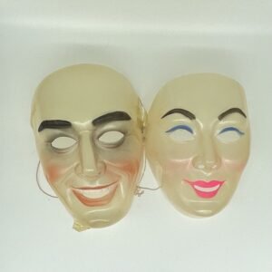 Vintage Clear Man and Woman Halloween Masks 1960s or 1970s