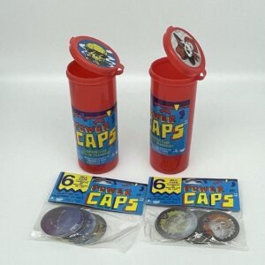 Power Caps - Thinkway Toys lot of 2 carrying cases and 2 unopened packages of milk caps 1990s
