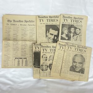 Hamilton Spectator TV Times - Lot of 7 from 1959-1961