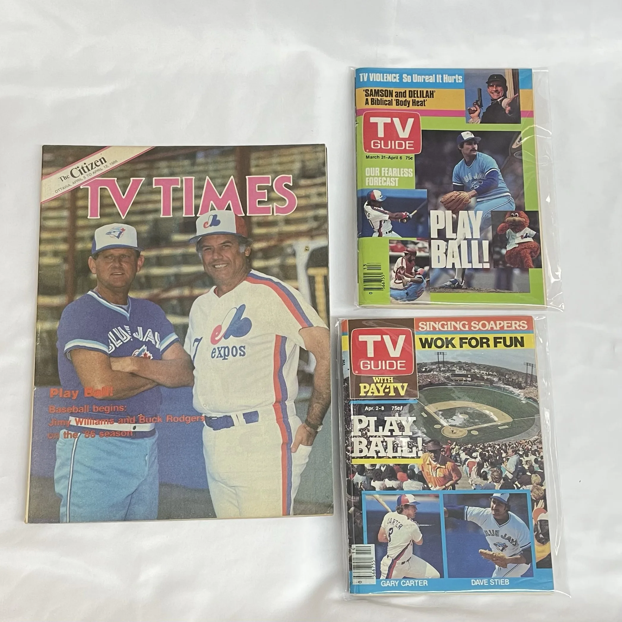 Canadian Baseball - TV Magazine Lot of 3 issues from 1983-1986