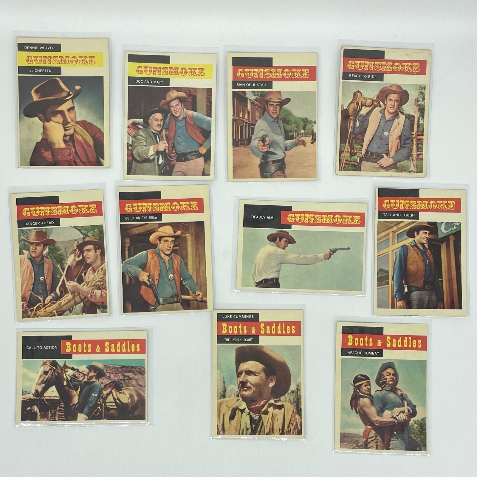 Gunsmoke and Boots & Saddles 1958 Topps Trading Cards Lot of 11