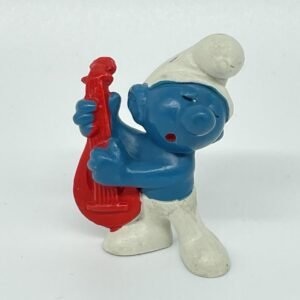 Smurfs - Vintage Lute Smurf Figurine #20013 (red lute)