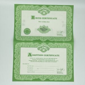 Cabbage Patch Kids Birth Certificate and Adoption 1995