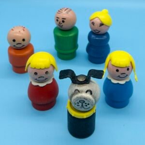 Fisher Price Little People Family Figures - Wooden Heads Lot 1