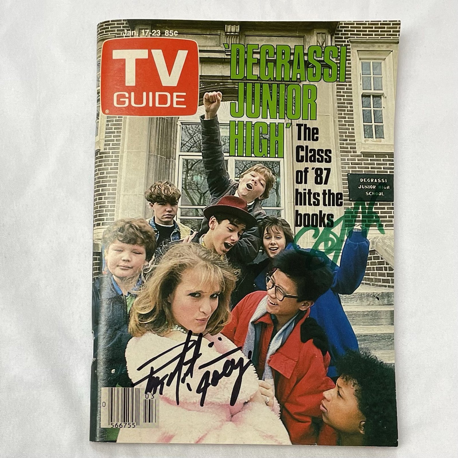 Degrassi Junior High School- TV Guide Jan 17 1987 with 2 autographs