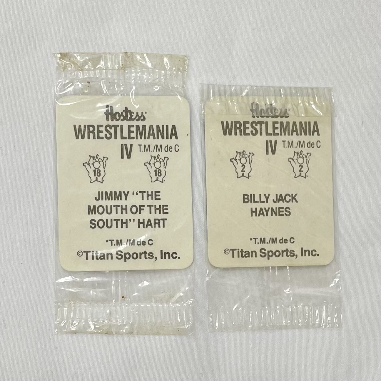 Hostess WWF Wrestlemania IV 1988 Sticker Lot of 2 - Image 2