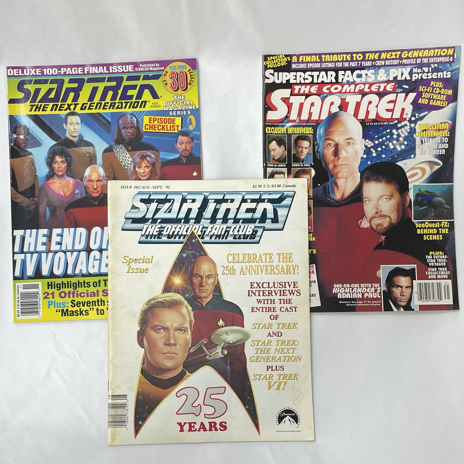 Star Trek Magazine Lot From 1991-1994