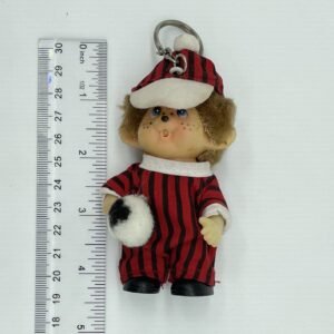 Monchhichi Soccer Player Vintage Mini-Doll with key chain ring