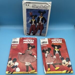 Mickey and Minnie Mouse Costume Sewing Patterns 1986-2000 by Simplicity