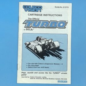 Colecovision Turbo Game Manual 1982 Canadian English/French