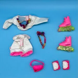 Flicker n Flash Barbie Rollerblade Outfit and Accessories Lot 1991