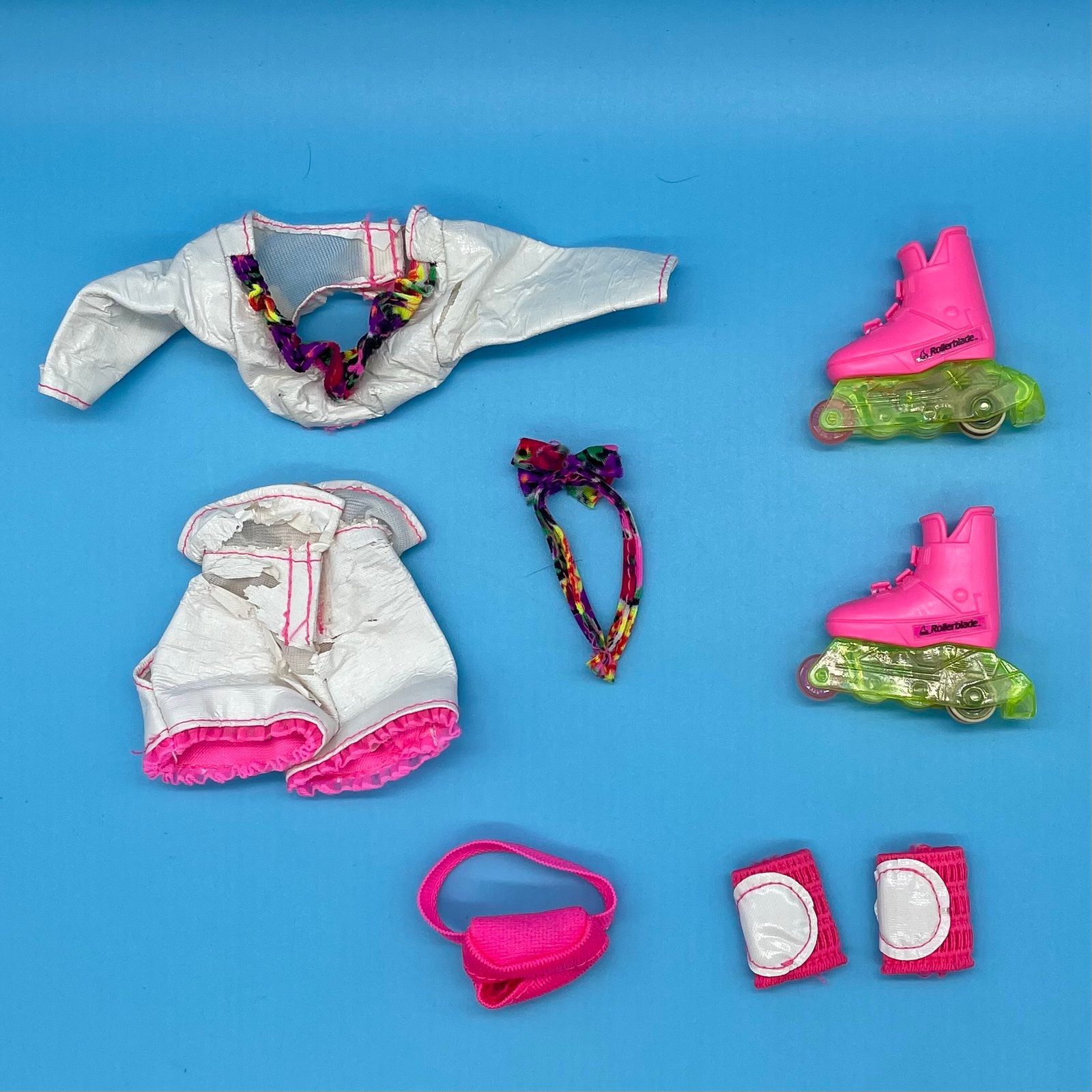 Flicker n Flash Barbie Rollerblade Outfit and Accessories Lot 1991